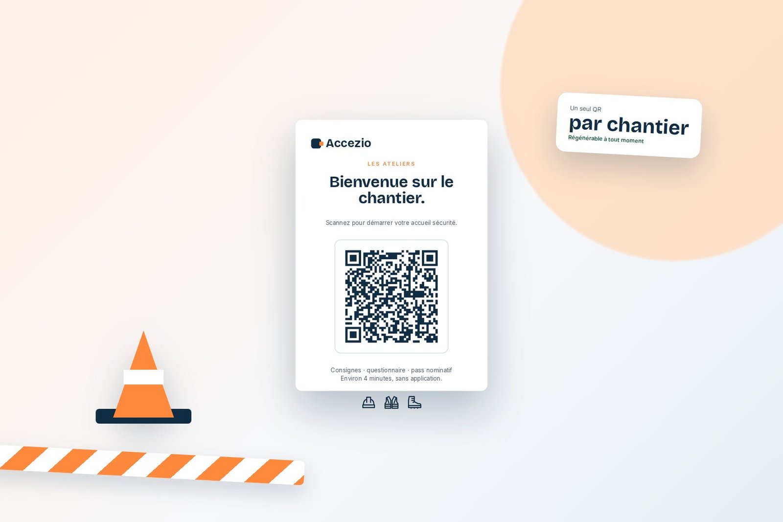 Affiche A4 du chantier avec son QR code unique